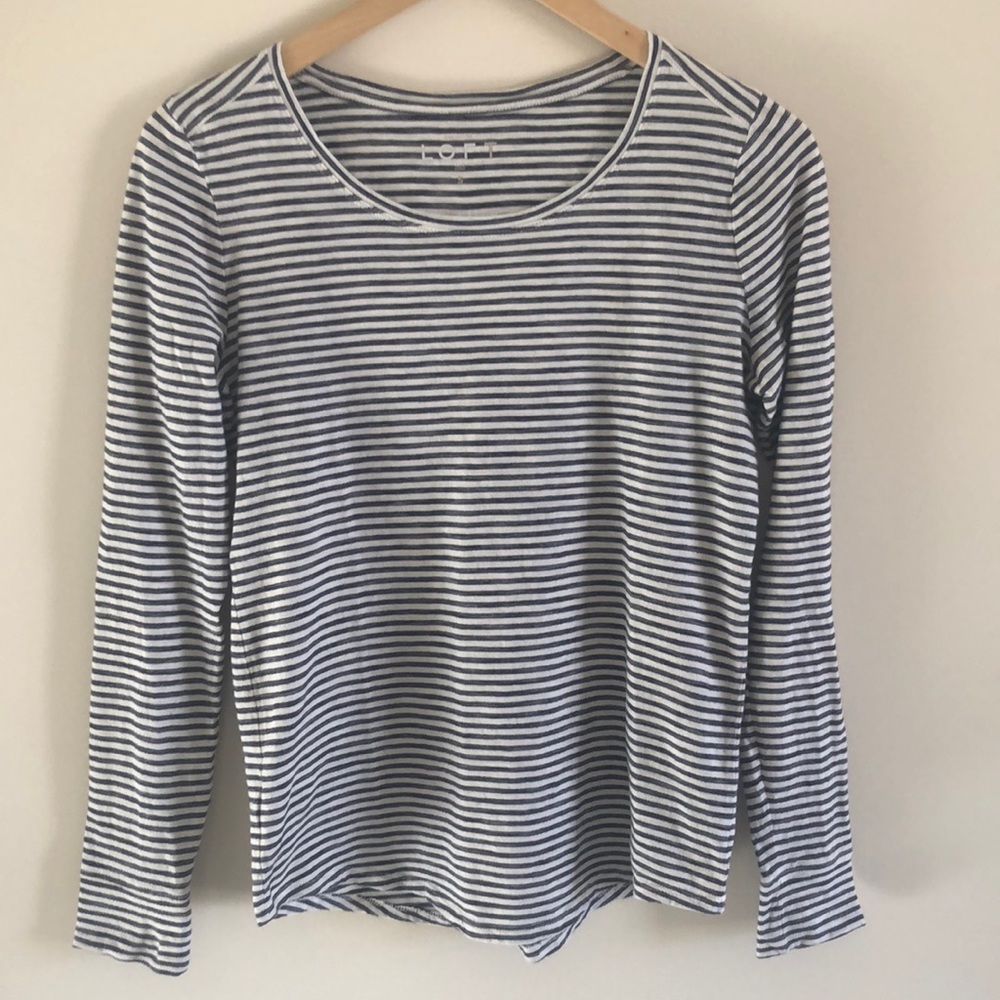 Loft Black and White Cotton Top